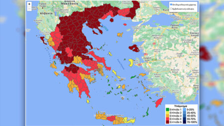Κορωνοϊός- Επιδημιολογικός χάρτης: 27 περιοχές στο «βαθύ κόκκινο»- Η Ηλεία παραμένει στο "κόκκινο" (Χάρτης)